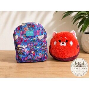 Disney Parks Loungefly Town Forever Mini Backpack & Red Panda Squishmallow Lot